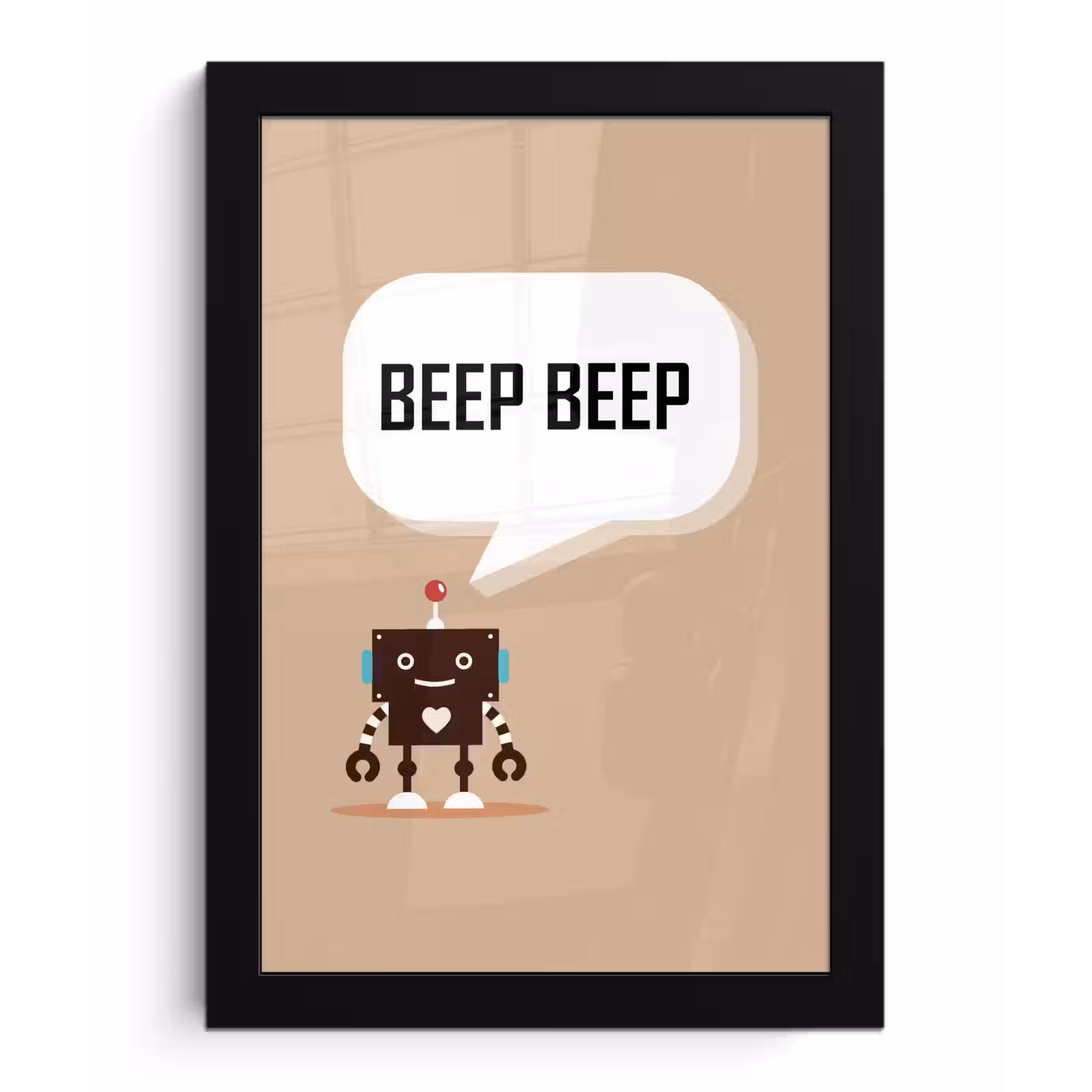 Poster met lijst - Spreuken - Quotes - Beep beep - Robot - Hart - Kids - Jongens — 1