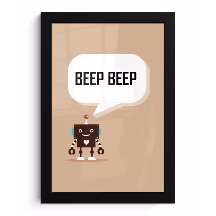 Poster met lijst - Spreuken - Quotes - Beep beep - Robot - Hart - Kids - Jongens — 1