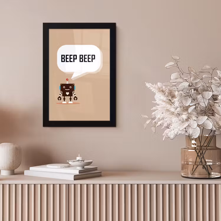Poster met lijst - Spreuken - Quotes - Beep beep - Robot - Hart - Kids - Jongens — 5