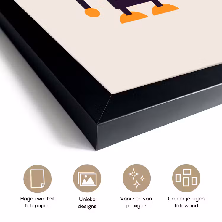 Poster met lijst - Robot - Antenne - Oranje - Beige - Kind - Kids — 6