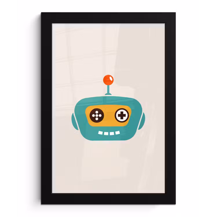 Poster met lijst - Robot - Gezicht - Antenne - Technologie - Jongen - Kind — 1
