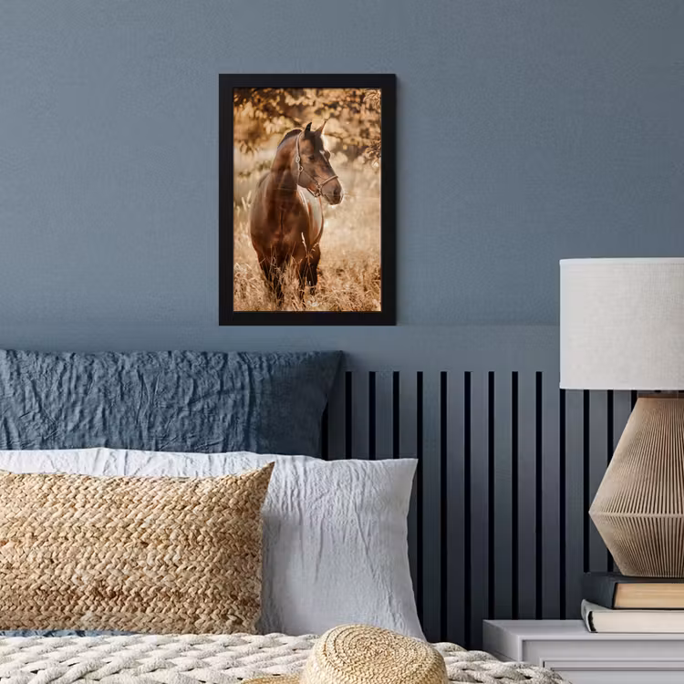 Poster met lijst - Paard - Zon - Portret - Natuur - Bruin — 3