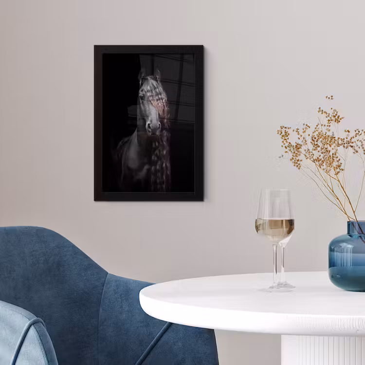 Poster met lijst - Paarden - Fries - Manen - Zwart - Dieren — 4