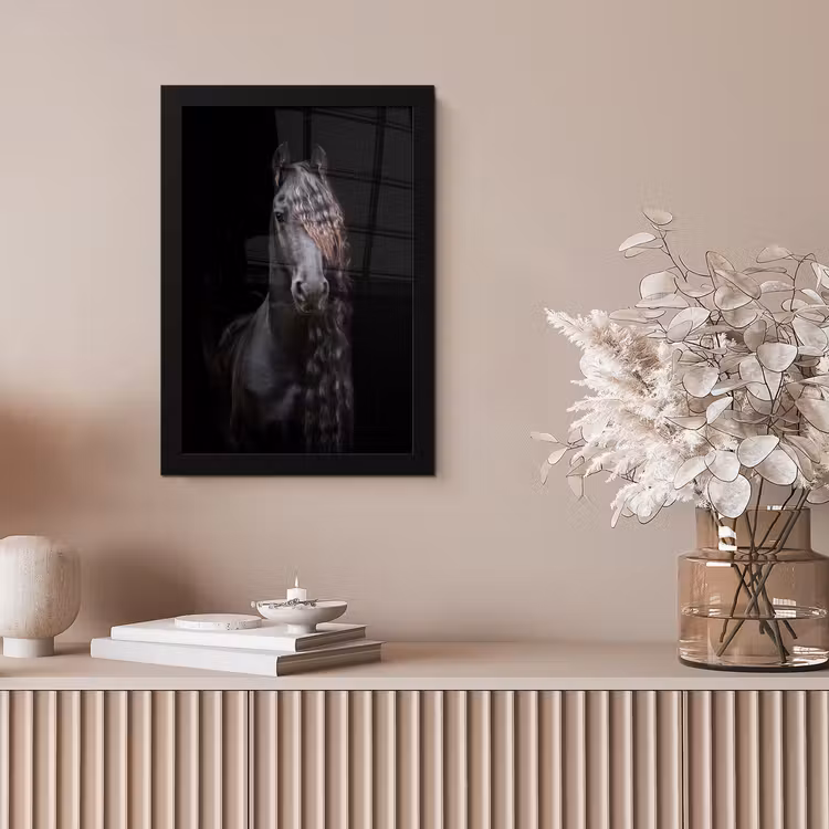 Poster met lijst - Paarden - Fries - Manen - Zwart - Dieren — 5
