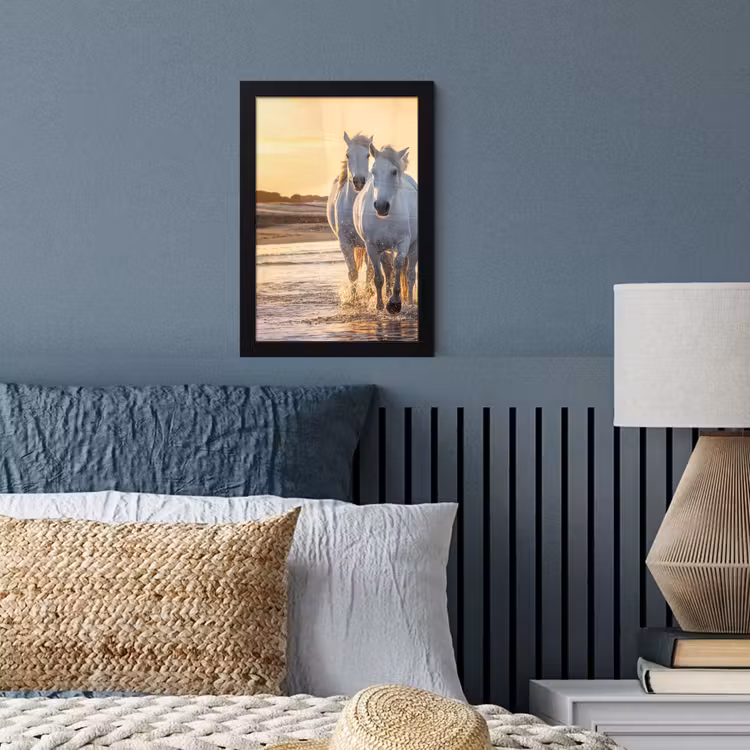 Poster met lijst - Paarden - Water - Strand - Dieren — 3