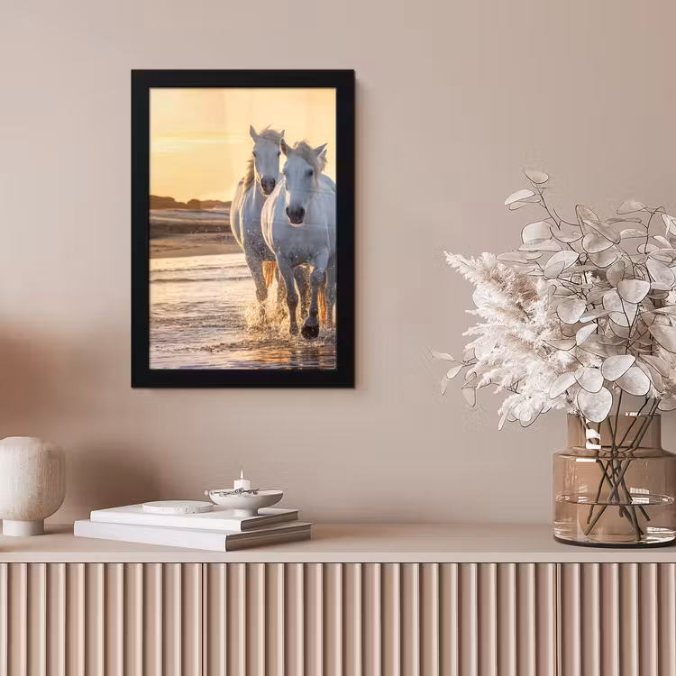 Poster met lijst - Paarden - Water - Strand - Dieren — 5