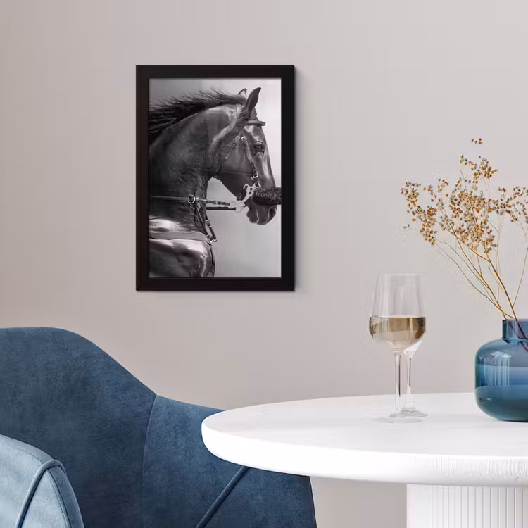 Poster met lijst - Paarden - Zwart - Portret - Dieren — 4