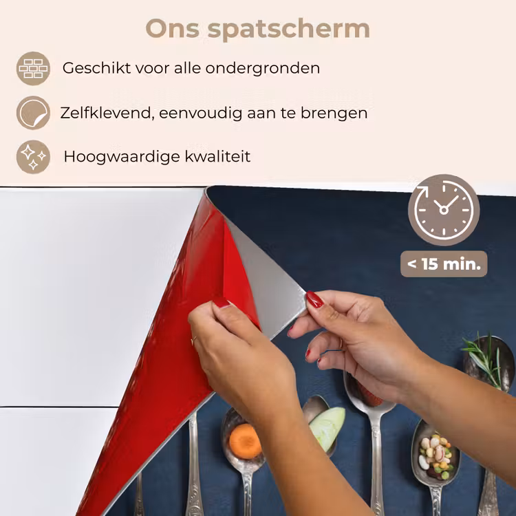 Spatscherm keuken - Kruiden - Lepel - Zilver - Specerijen - Industrieel — 4
