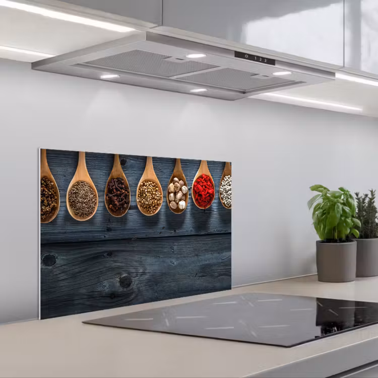Spatscherm keuken - Kruiden - Lepels - Hout - Keuken - Specerijen - Industrieel — 5