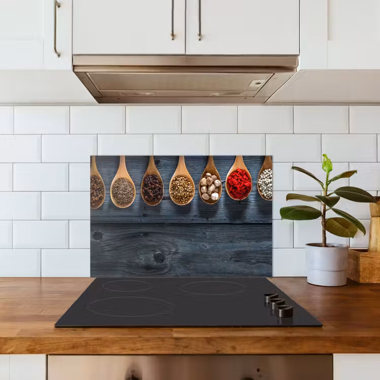 Spatscherm keuken - Kruiden - Lepels - Hout - Keuken - Specerijen - Industrieel — 6
