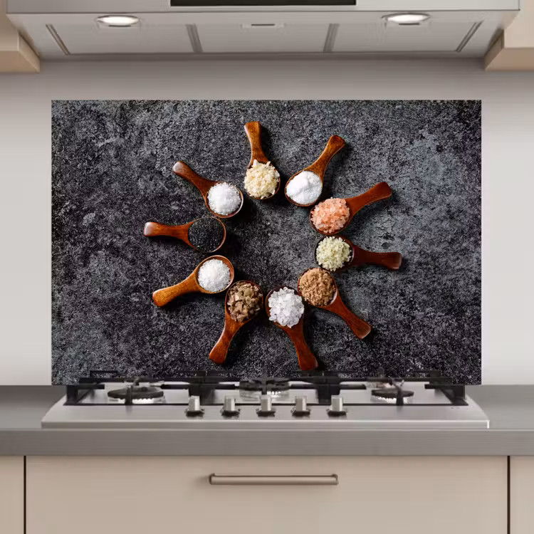 Spatscherm keuken - Lepel - Kruiden - Specerijen - Keuken - Industrieel — 1