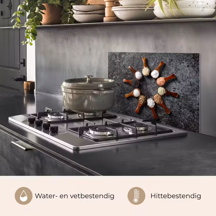 Spatscherm keuken - Lepel - Kruiden - Specerijen - Keuken - Industrieel — 7