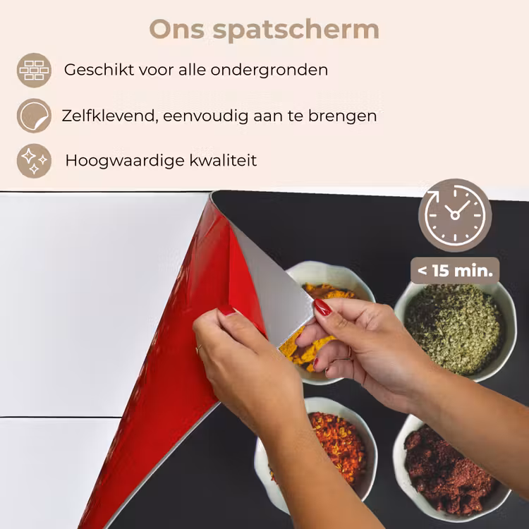 Spatscherm keuken - Pollepel - Specerijen - Kruiden - Groen - Bruin - Rustiek — 4