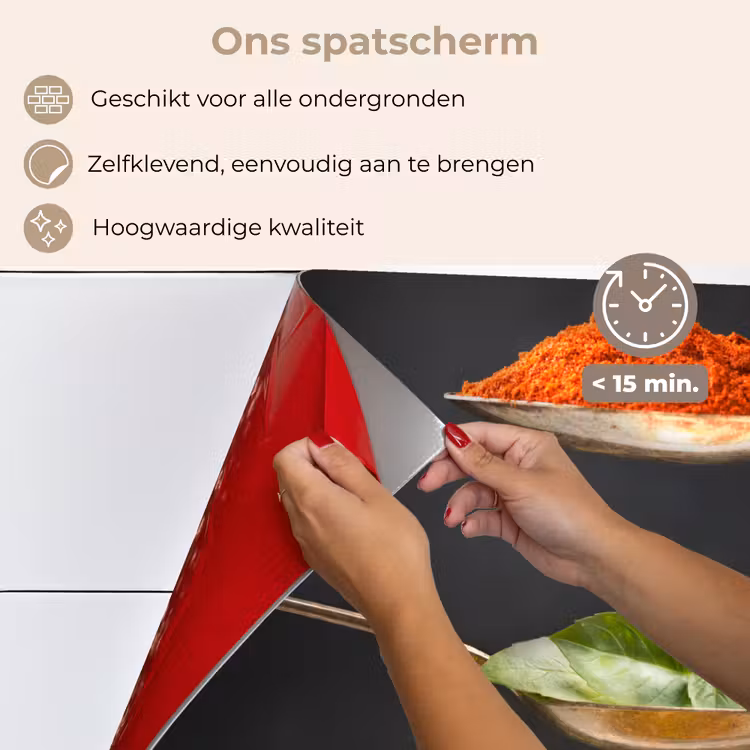 Spatscherm keuken - Kruiden - Lepel - Specerijen - Zwart - Italiaans — 4
