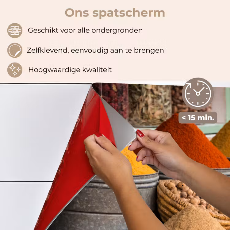Spatscherm keuken - Kruiden - Ton - Specerijen - Geel - Bruin — 4