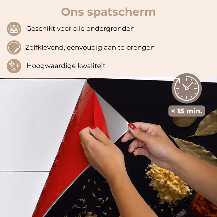 Spatscherm keuken - Kruiden - Zwart - Specerijen - Keuken - Koken — 4