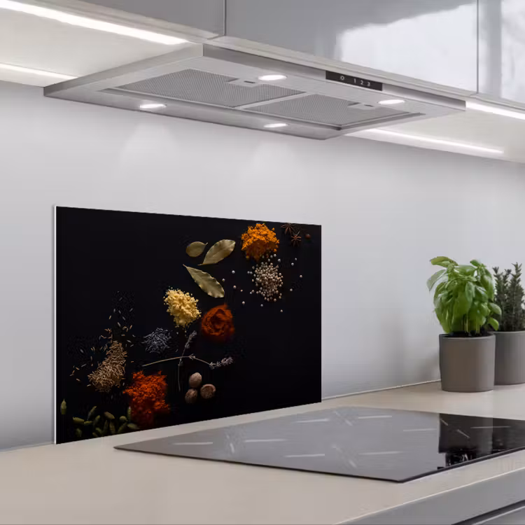 Spatscherm keuken - Kruiden - Zwart - Specerijen - Keuken - Koken — 5