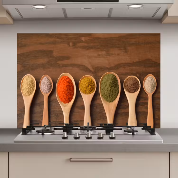 Spatscherm keuken - Pollepel - Kruiden - Eten - Specerijen - Tafel — 1