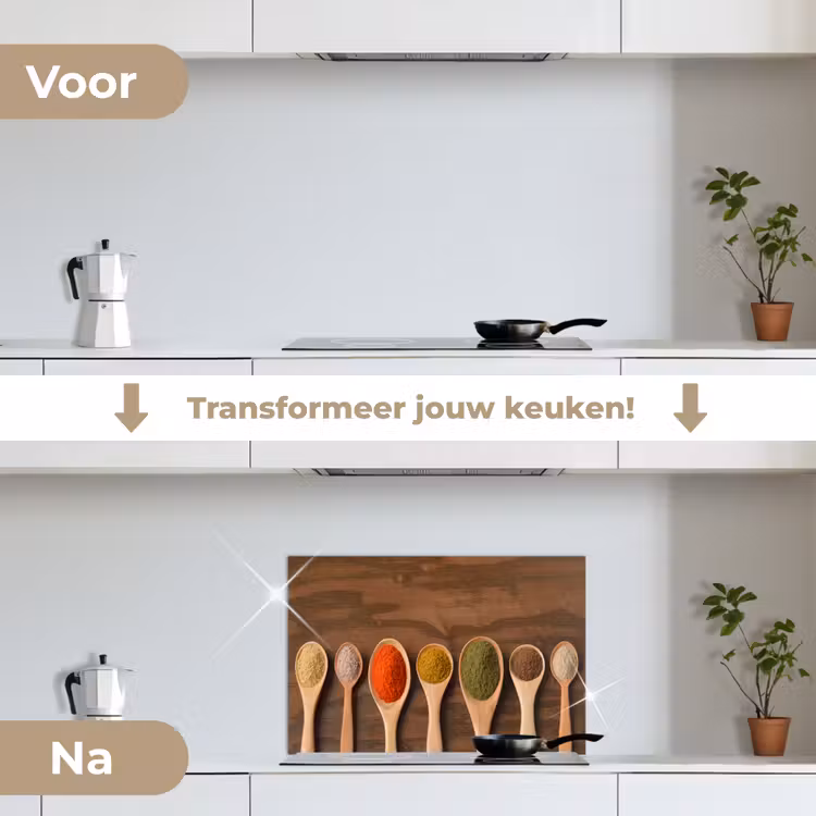 Spatscherm keuken - Pollepel - Kruiden - Eten - Specerijen - Tafel — 3