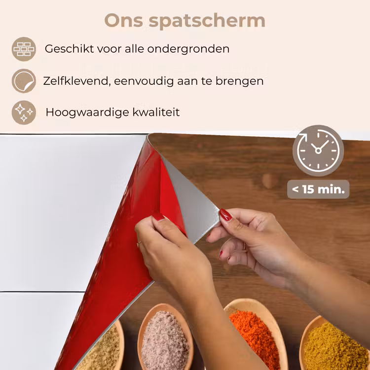 Spatscherm keuken - Pollepel - Kruiden - Eten - Specerijen - Tafel — 4