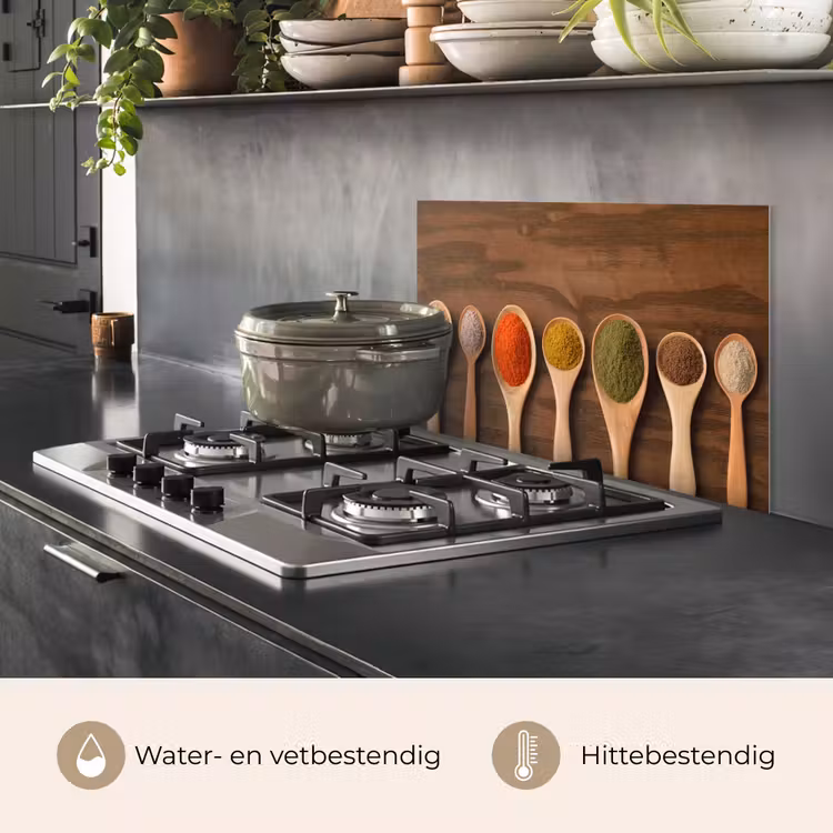 Spatscherm keuken - Pollepel - Kruiden - Eten - Specerijen - Tafel — 7