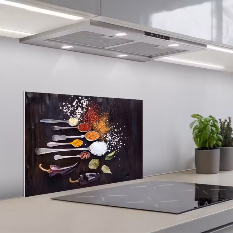 Spatscherm keuken - Kruiden - Lepels - Specerijen - Industrieel — 5