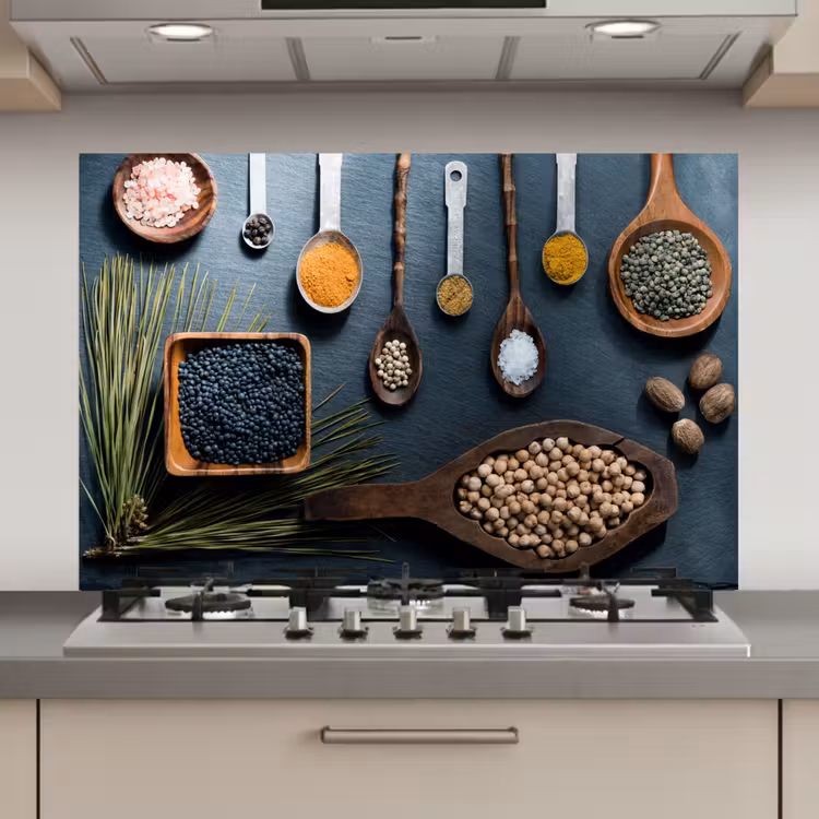 Spatscherm keuken - Kruiden - Lepels - Specerijen - Keuken — 1