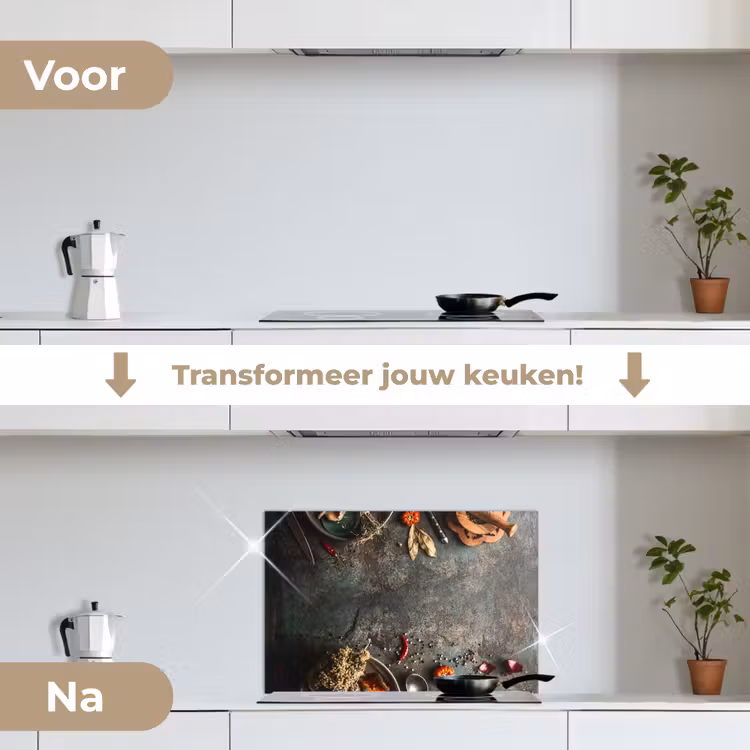 Spatscherm keuken - Marmer - Groente - Herfst - Pompoen - Rustiek - Kruiden — 3