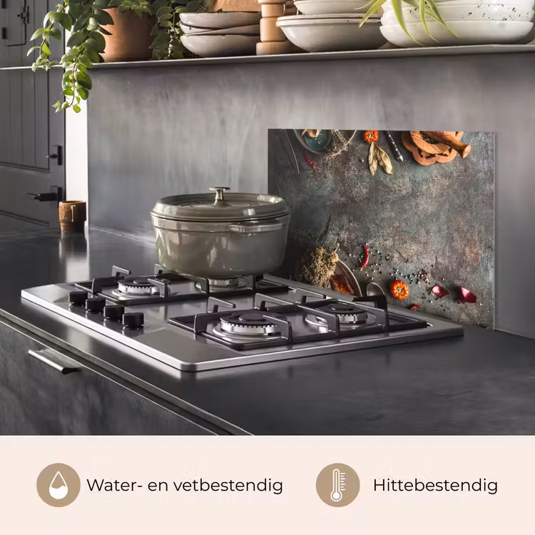 Spatscherm keuken - Marmer - Groente - Herfst - Pompoen - Rustiek - Kruiden — 7