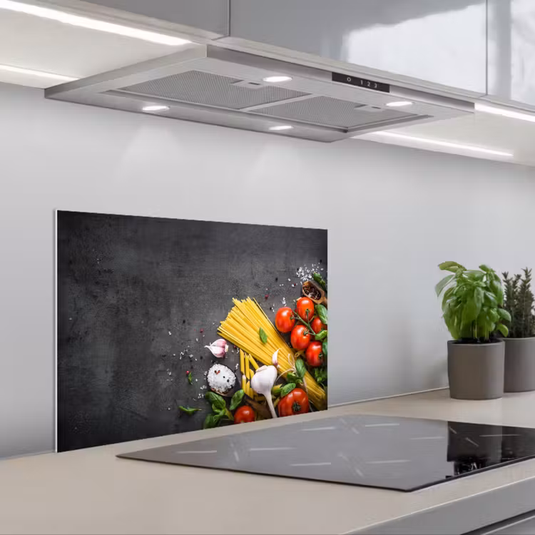 Spatscherm keuken - Pasta - Kruiden - Tomaat - Specerijen - Rustiek — 5