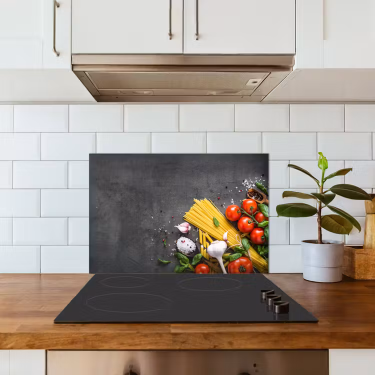 Spatscherm keuken - Pasta - Kruiden - Tomaat - Specerijen - Rustiek — 6