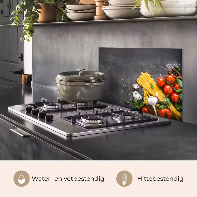 Spatscherm keuken - Pasta - Kruiden - Tomaat - Specerijen - Rustiek — 7