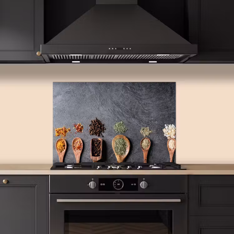Spatscherm keuken - Pollepel - Kruiden - Specerijen - Industrieel — 2