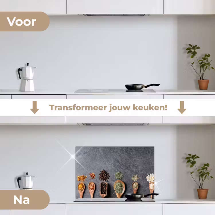 Spatscherm keuken - Pollepel - Kruiden - Specerijen - Industrieel — 3