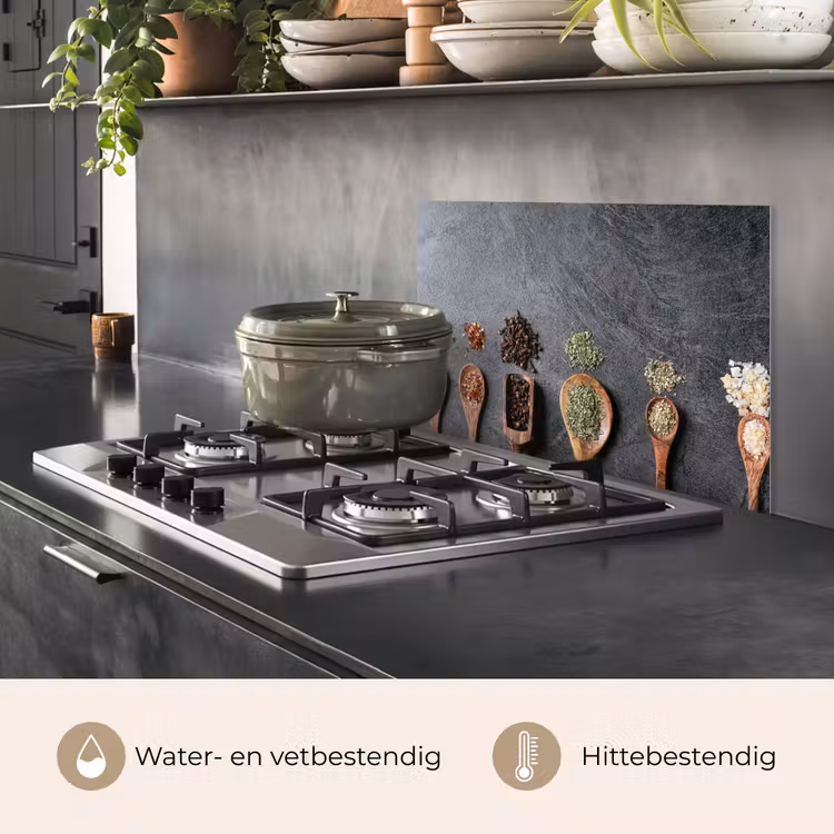 Spatscherm keuken - Pollepel - Kruiden - Specerijen - Industrieel — 7