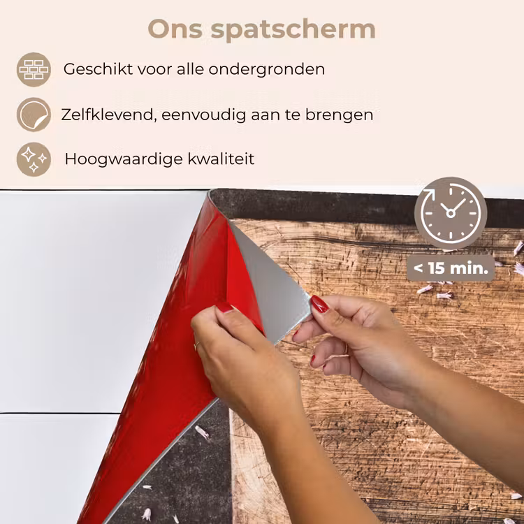Spatscherm keuken - Snijplank - Kruiden - Lepel - Keuken - Rustiek - Vijzel - Bieslook — 4