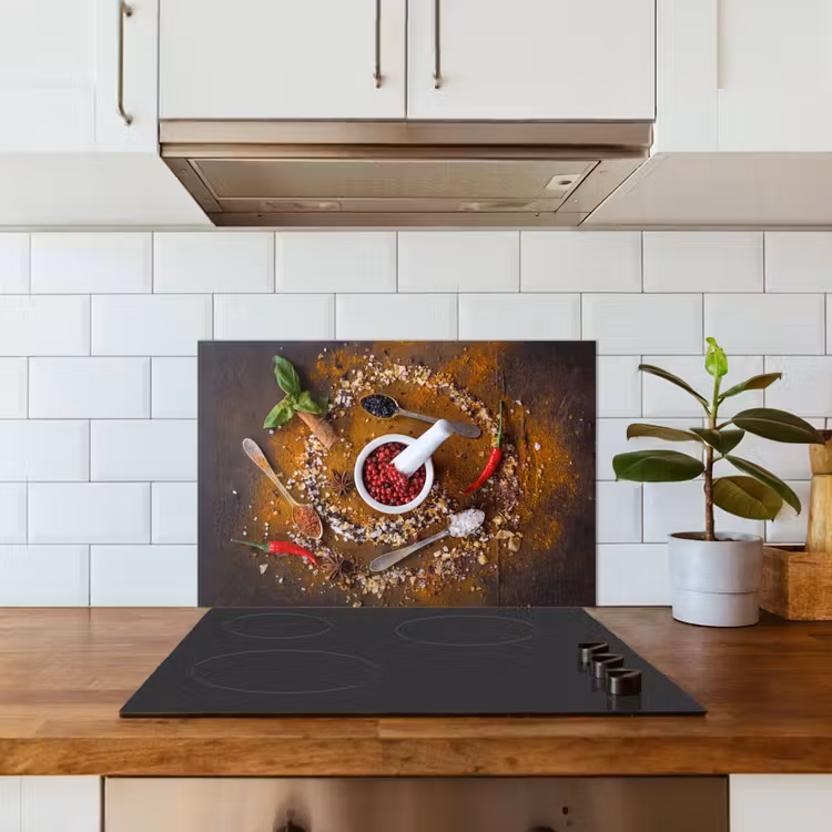 Spatscherm keuken - Vijzel - Kruiden - Lepels - Specerijen - Bruin - Peper — 6