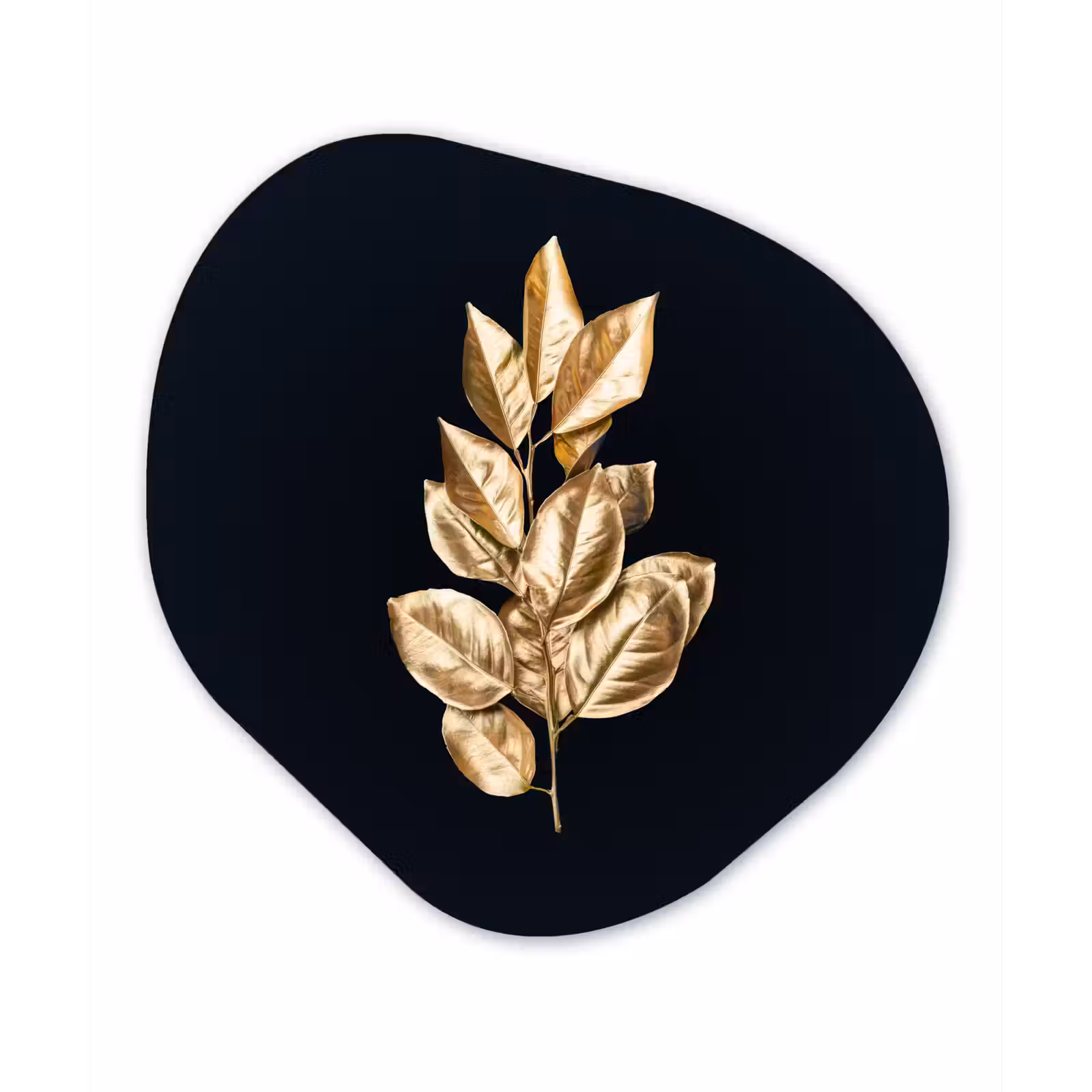 Organische Formen – Aluminium – Plant - Bladeren - Goud - Zwart - Luxe — 1