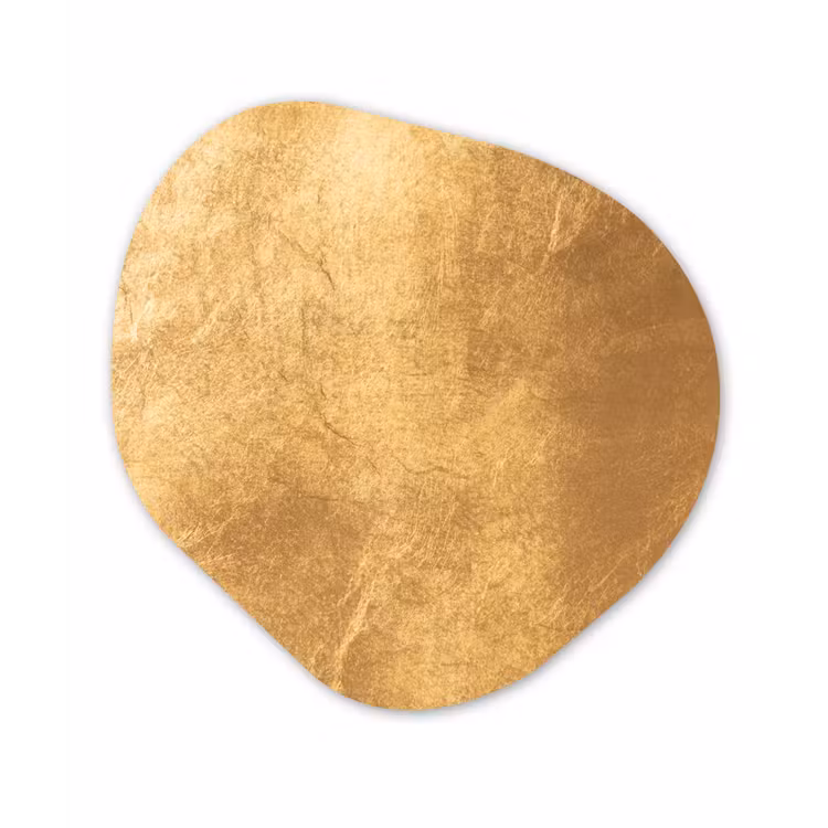 Organische Formen – Aluminium – Lichtval op een gouden muur — 1