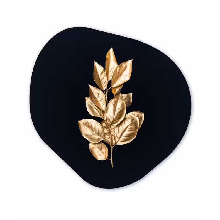 Organische Formen – Aluminium – Plant - Bladeren - Goud - Zwart - Luxe — 1