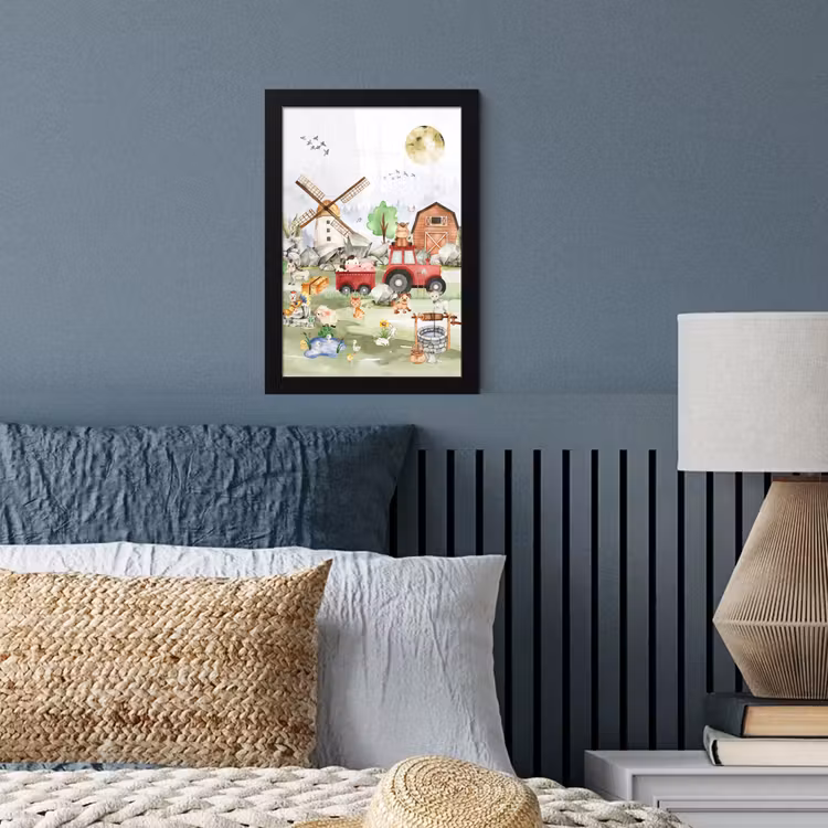 Poster met lijst - Boerderij - Trekker - Kinderen - Dieren — 3