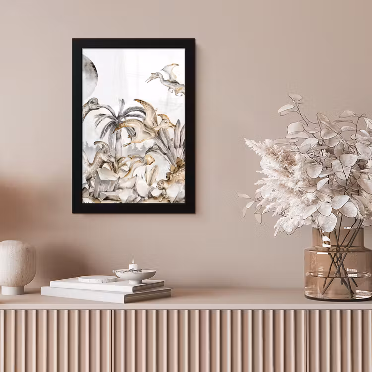 Poster met lijst - Dino - Jungle - Natuur - Dieren - Kinderen - Kids — 5