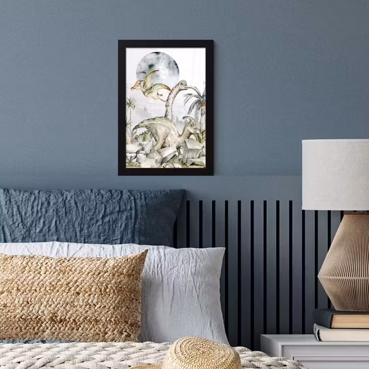 Poster met lijst - Dinosaurus - Kinderen - Jungle - Groen - Dieren - Natuur — 3
