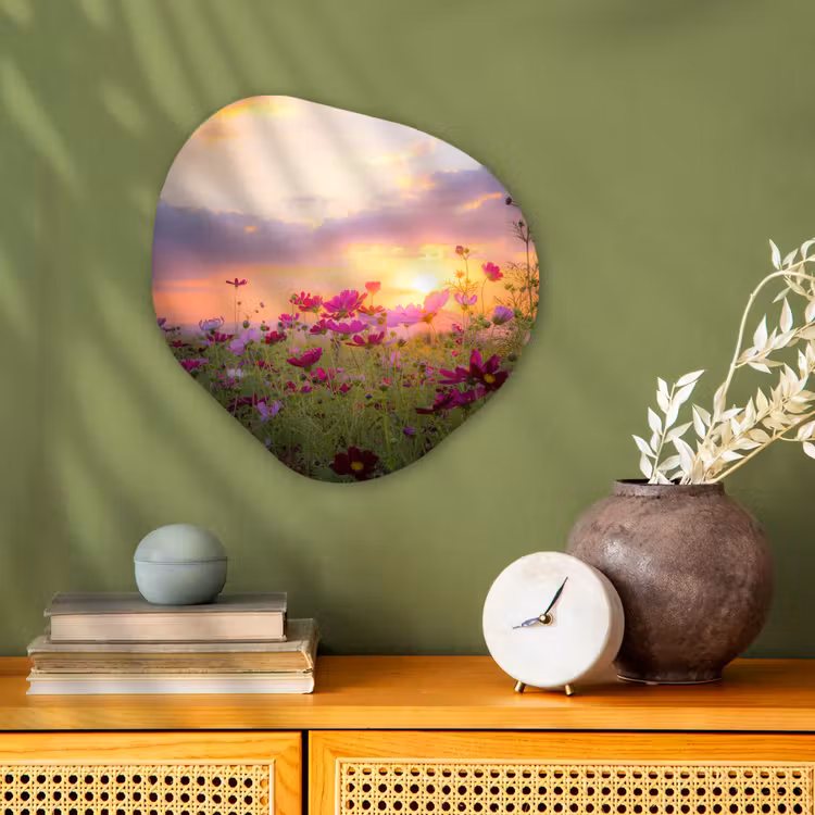 Organische Formen – Aluminium – Zonsondergang - Bloemen - Roze - Natuur - Groen — 2