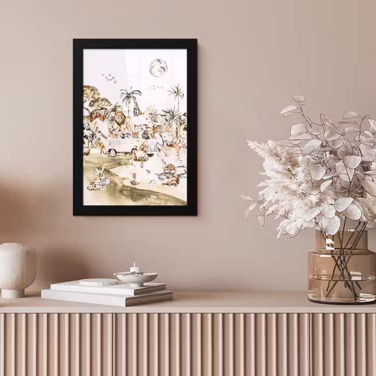 Poster met lijst - Bus - Dieren - Kinderen - Jongens - Meisjes - Palmboom — 5
