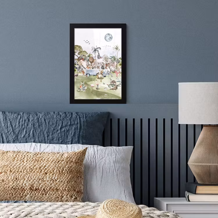 Poster met lijst - Jungle - Bus - Dieren - Kinderen - Planten — 3