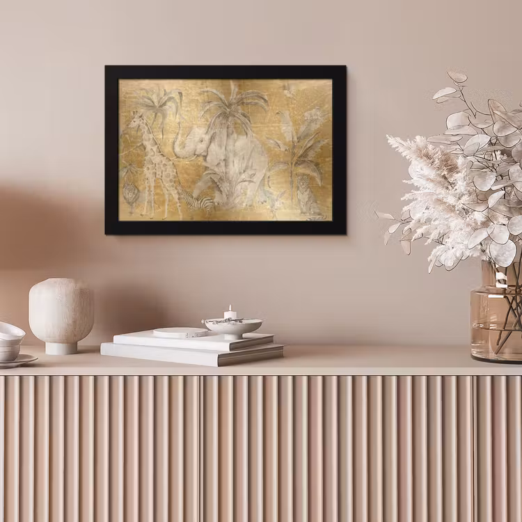 Poster met lijst - Jungle - Kinderen - Goud - Kinderen - Dieren — 5