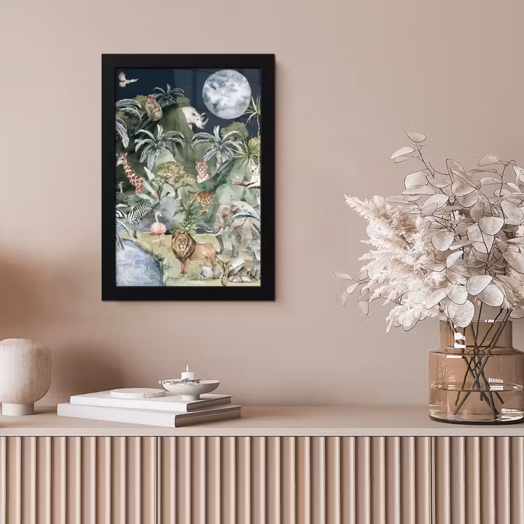 Poster met lijst - Kinderen - Jungle - Natuur - Dieren - Planten — 5