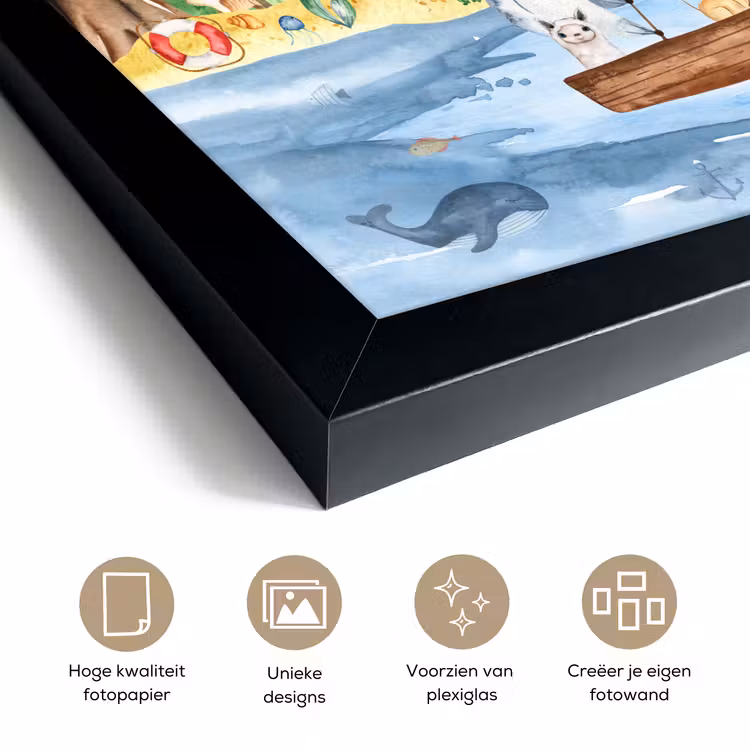 Poster met lijst - Strand - Dieren - Kinderen - Vuurtoren - Jongens — 6