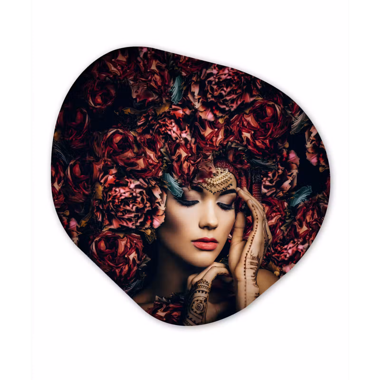 Organische Formen – Aluminium – Vrouw - Bloemen - Henna - Portret — 1